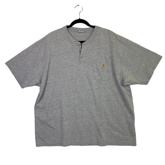 Carhartt Gray Short Sleeve Henley Top Size Extra Large - Picture 1 of 5